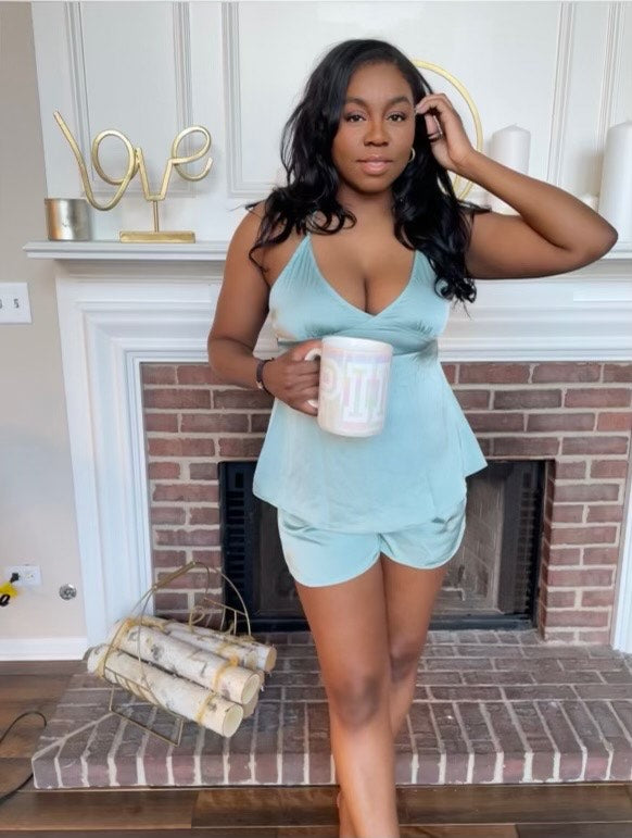 Up All Night Short Set (Blue)  Gentle Vixen